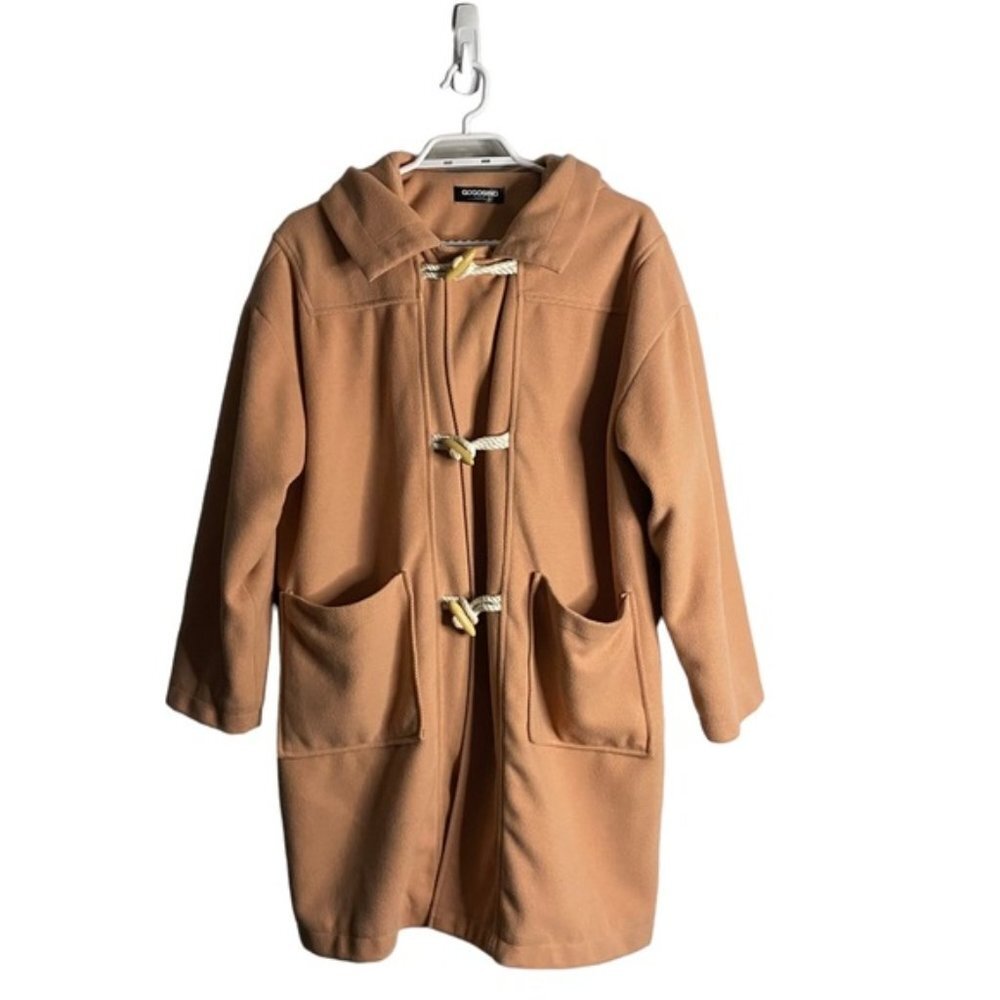 Gogosing Duffle Coral Knit Hooded Coat With Wooden Toggles